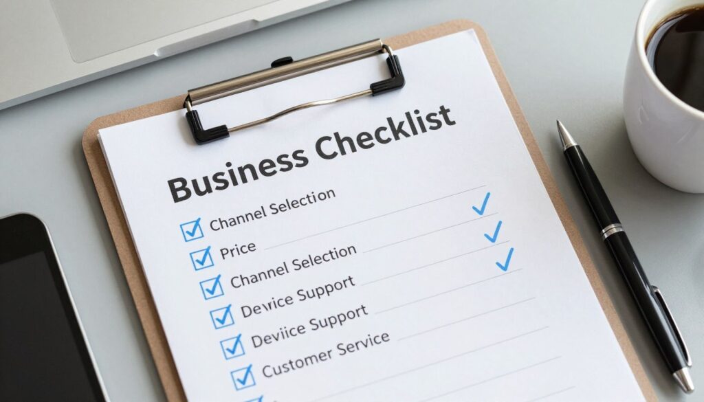 Checklist with evaluation criteria for selecting IPTV provider