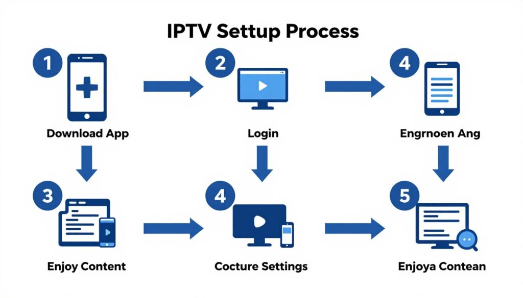 Step-by-step IPTV setup guide visual walkthrough