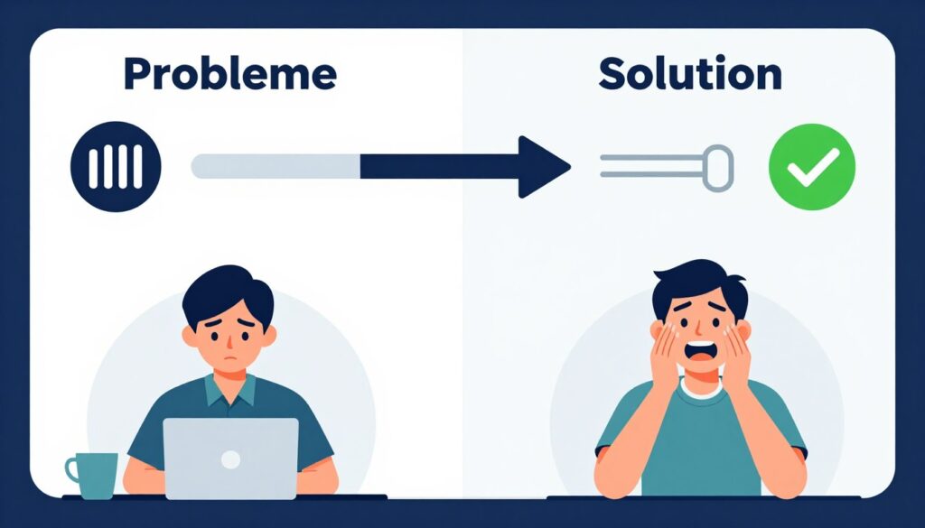 Troubleshooting guide showing common IPTV problems and solutions
