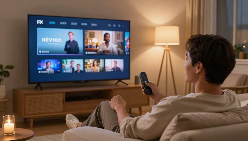 person enjoying iptv streaming on firestick