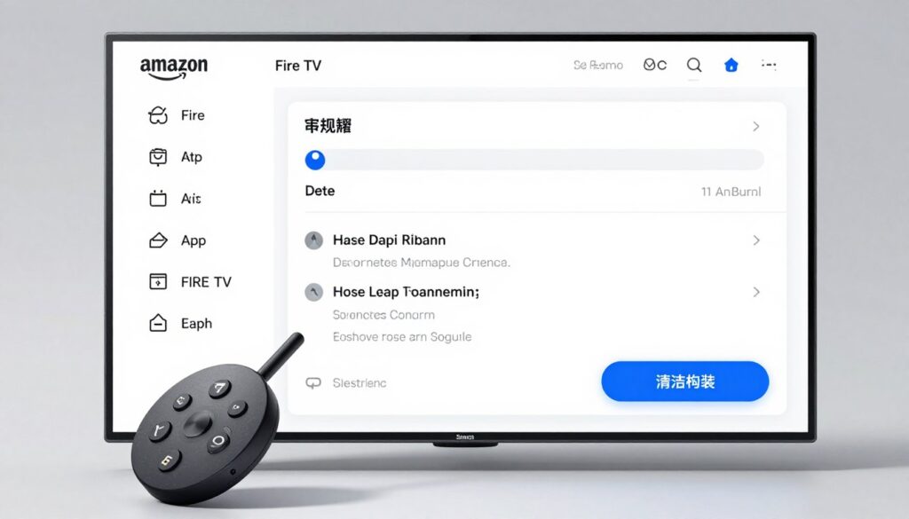 Firestick storage management screen showing cache clearing and app optimization options