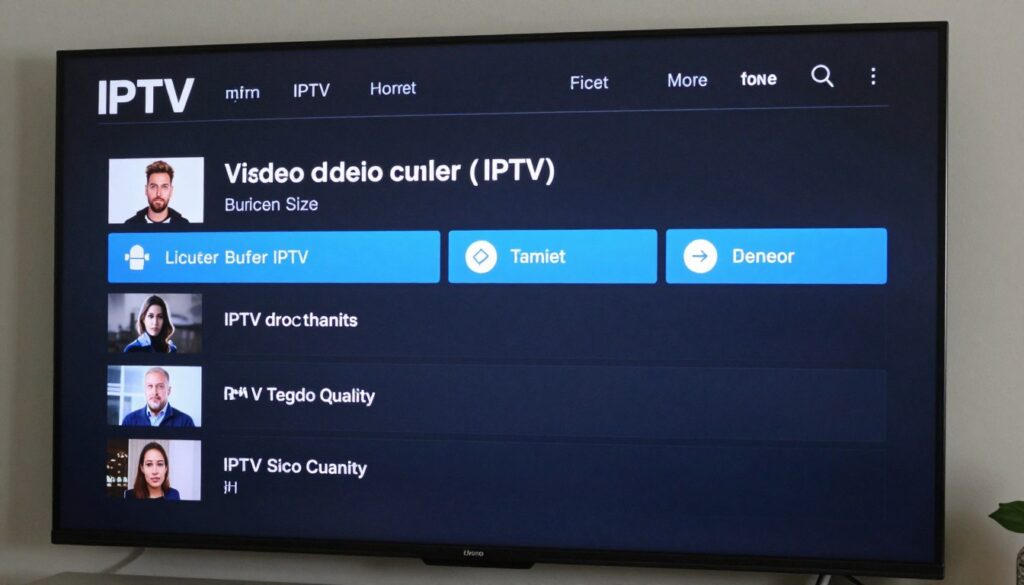 IPTV player settings menu showing video quality and buffer configuration options