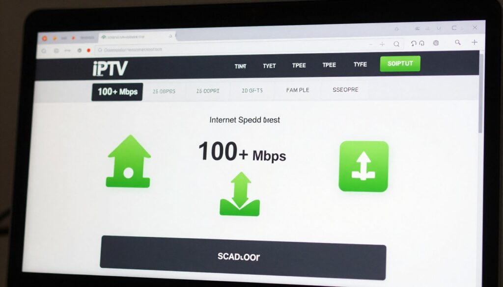Internet speed test results showing optimal speeds for IPTV streaming