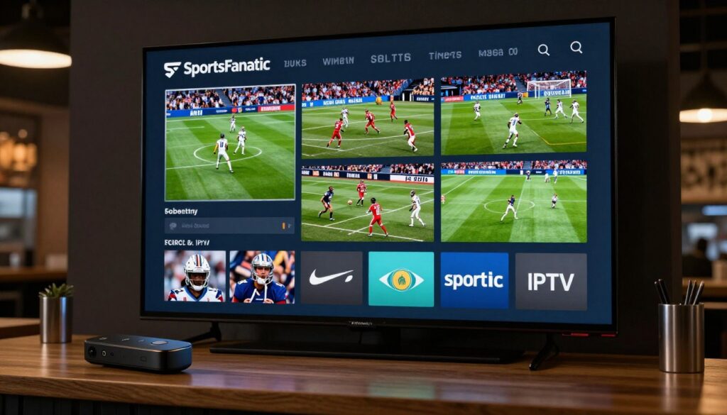 SportsFanatic IPTV showing live sports streaming with multiple game options on Firestick