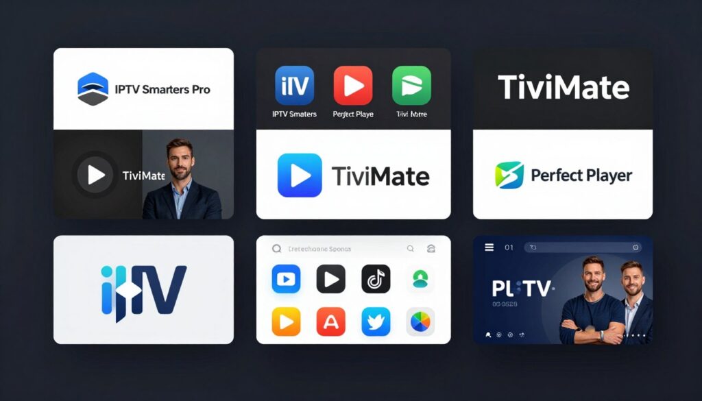 collection of iptv player apps available for firestick installation showing app icons and interfaces